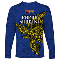 Papua New Guinea Gulf Province Long Sleeve Shirt PNG Birds Of Paradise Polynesian Arty Style LT03 - Polynesian Pride