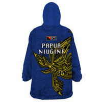 Papua New Guinea Gulf Province Wearable Blanket Hoodie PNG Birds Of Paradise Polynesian Arty Style LT03 - Polynesian Pride