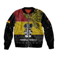 Papua New Guinea Madang Province Bomber Jacket PNG Birds Of Paradise Polynesian Arty Style LT03 Unisex Yellow - Polynesian Pride