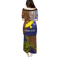 Custom Papua New Guinea Manus Province Puletasi PNG Birds Of Paradise Polynesian Arty Style LT03 - Polynesian Pride