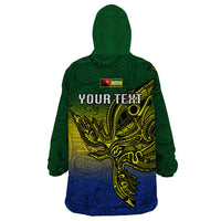 Custom Papua New Guinea Morobe Province Wearable Blanket Hoodie PNG Birds Of Paradise Polynesian Arty Style LT03 - Polynesian Pride