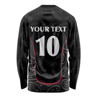 Custom New Zealand Rugby Long Sleeve Shirt Maori All Black Championship 2024 and Silver Fern