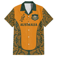 Custom Australia Rugby Championship 2024 Family Matching Puletasi and Hawaiian Shirt Aboriginal Art Tattoo Pattern
