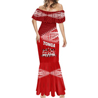Tonga Rugby Mermaid Dress Sipi Tau Dance Ngatu Pattern LT03 - Polynesian Pride