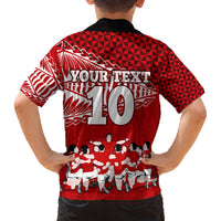 Personalised Tonga Rugby Family Matching Puletasi Dress and Hawaiian Shirt Sipi Tau Dance Ngatu Pattern LT03 - Polynesian Pride