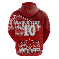 Personalised Tonga Rugby Hoodie Sipi Tau Dance Ngatu Pattern LT03 - Polynesian Pride