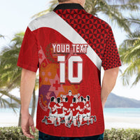 Personalised Tonga Rugby Hawaiian Shirt Sipi Tau Dance Coat of Arms Ngatu Pattern LT03 - Polynesian Pride