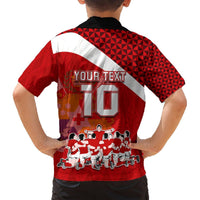 Personalised Tonga Rugby Hawaiian Shirt Sipi Tau Dance Coat of Arms Ngatu Pattern LT03 - Polynesian Pride
