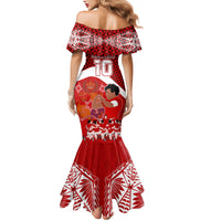 Personalised Tonga Rugby Mermaid Dress Sipi Tau Dance Coat of Arms Ngatu Pattern LT03 - Polynesian Pride