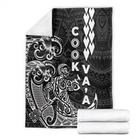Cook Islands Vaa Polynesian Art Tattoo Blanket Black Color