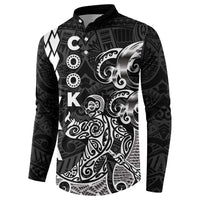 Cook Islands Vaa Polynesian Art Tattoo Button Sweatshirt Black Color