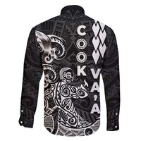 Cook Islands Va'a Polynesian Art Tattoo Family Matching Long Sleeve Bodycon Dress and Hawaiian Shirt Black Color LT03 - Polynesian Pride