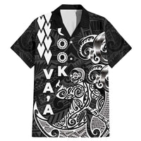 Cook Islands Vaa Polynesian Art Tattoo Family Matching Mermaid Dress and Hawaiian Shirt Black Color