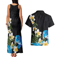 Hawaiian Plumeria and Turtle Couples Matching Tank Maxi Dress and Hawaiian Shirt with Polynesian Tribal Art Pattern Vintage Vibes LT03 - Polynesian Pride