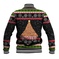 Personalized New Zealand Meri Kirihimete Baseball Jacket Maori Warrior with Rugby Christmas Tree LT03 - Polynesian Pride