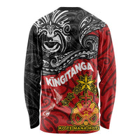 The Kingitanga - Maori King Movement Long Sleeve Shirt Ko Te Mana Motuhake Emblem with Moko and Polynesian Art Tattoo