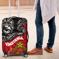 Maori King Movement Luggage Cover Ko Te Mana Motuhake Emblem with Moko and Polynesian Art Tattoo LT03 Red - Polynesian Pride