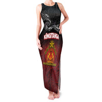 Personalised The Kingitanga - Maori King Movement Family Matching Tank Maxi Dress and Hawaiian Shirt Ko Te Mana Motuhake Emblem with Silver Ferns and Polynesian Art Tattoo