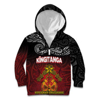 Personalised The Kingitanga - Maori King Movement Kid Hoodie Ko Te Mana Motuhake Emblem with Silver Ferns and Polynesian Art Tattoo