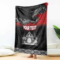 Personalised The Kingitanga - Maori King Movement Blanket Te Paki-o-Matariki with Silver Ferns and Polynesian Art Tattoo