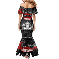Personalised Maori King Movement Mermaid Dress Te Paki-o-Matariki with Silver Ferns and Polynesian Art Tattoo LT03 - Polynesian Pride