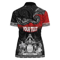 Personalised Maori King Movement Women Polo Shirt Te Paki-o-Matariki with Silver Ferns and Polynesian Art Tattoo LT03 - Polynesian Pride