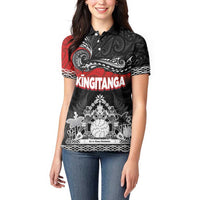 Personalised Maori King Movement Women Polo Shirt Te Paki-o-Matariki with Silver Ferns and Polynesian Art Tattoo LT03 - Polynesian Pride