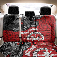 Maori Kotahitanga Back Car Seat Cover Aotearoa Spirit with Maori Mask and Polynesian Art Tattoo