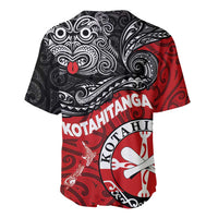 Maori Kotahitanga Baseball Jersey Aotearoa Spirit with Maori Mask and Polynesian Art Tattoo