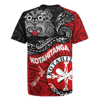 Maori Kotahitanga Rugby Jersey Aotearoa Spirit with Maori Mask and Polynesian Art Tattoo