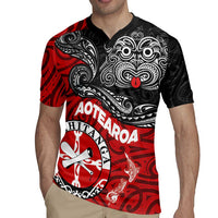 Maori Kotahitanga Rugby Jersey Aotearoa Spirit with Maori Mask and Polynesian Art Tattoo