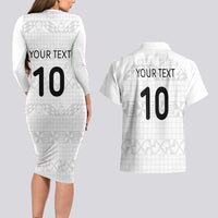 Custom Tonga Ngatu Art Rugby Mate Ma'a Couples Matching Long Sleeve Bodycon Dress and Hawaiian Shirt - Polynesian Pride