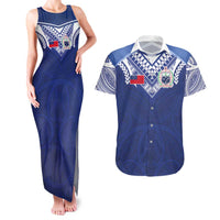 Custom Samoa Rugby Couples Matching Tank Maxi Dress and Hawaiian Shirt Pacific Motifs - Polynesian Pride