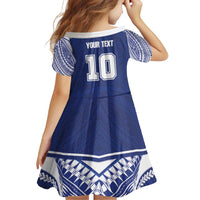 Custom Samoa Rugby Family Matching Long Sleeve Bodycon Dress and Hawaiian Shirt Pacific Motifs - Polynesian Pride