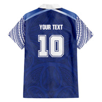 Custom Samoa Rugby Family Matching Off The Shoulder Long Sleeve Dress and Hawaiian Shirt Pacific Motifs - Polynesian Pride