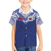 Custom Samoa Rugby Family Matching Off The Shoulder Long Sleeve Dress and Hawaiian Shirt Pacific Motifs - Polynesian Pride
