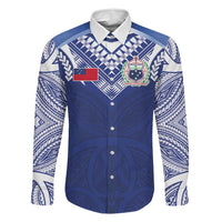 Custom Samoa Rugby Family Matching Short Sleeve Bodycon Dress and Hawaiian Shirt Pacific Motifs - Polynesian Pride
