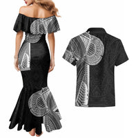 Samoan Tatau Couples Matching Mermaid Dress and Hawaiian Shirt Art Tribal Traditional Tattoos - Polynesian Pride