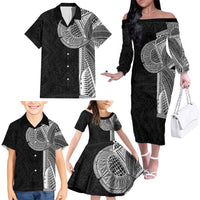 Samoan Tatau Family Matching Off The Shoulder Long Sleeve Dress and Hawaiian Shirt Art Tribal Traditional Tattoos LT03 - Polynesian Pride