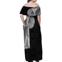 Samoan Tatau Family Matching Off Shoulder Maxi Dress and Hawaiian Shirt Art Tribal Traditional Tattoos LT03 - Polynesian Pride