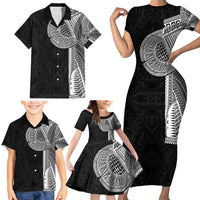 Samoan Tatau Family Matching Short Sleeve Bodycon Dress and Hawaiian Shirt Art Tribal Traditional Tattoos - Polynesian Pride