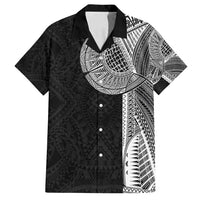 Samoan Tatau Family Matching Summer Maxi Dress and Hawaiian Shirt Art Tribal Traditional Tattoos LT03 Dad's Shirt - Short Sleeve Black - Polynesian Pride