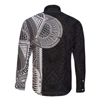 Samoan Tatau Long Sleeve Button Shirt Art Tribal Traditional Tattoos - Polynesian Pride