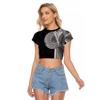 Samoan Tatau Raglan Cropped T Shirt Art Tribal Traditional Tattoos - Polynesian Pride
