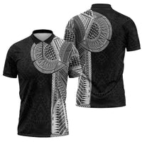 Samoan Tatau Zipper Polo Shirt Art Tribal Traditional Tattoos - Polynesian Pride