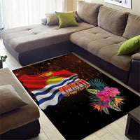 Kiribati Flag and Fireworks Area Rug First Place Welcome the New Year - Polynesian Pride