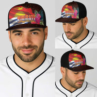 Kiribati Flag and Fireworks Baseball Net Cap First Place Welcome the New Year - Polynesian Pride