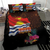 Kiribati Flag and Fireworks Bedding Set First Place Welcome the New Year - Polynesian Pride