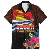 Kiribati Flag and Fireworks Family Matching Off Shoulder Short Dress and Hawaiian Shirt First Place Welcome the New Year LT03 Dad's Shirt - Short Sleeve Black - Polynesian Pride