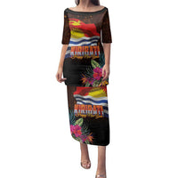 Kiribati Flag and Fireworks Family Matching Puletasi and Hawaiian Shirt First Place Welcome the New Year - Polynesian Pride